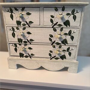 Floral Jewelry Box with Drawers
